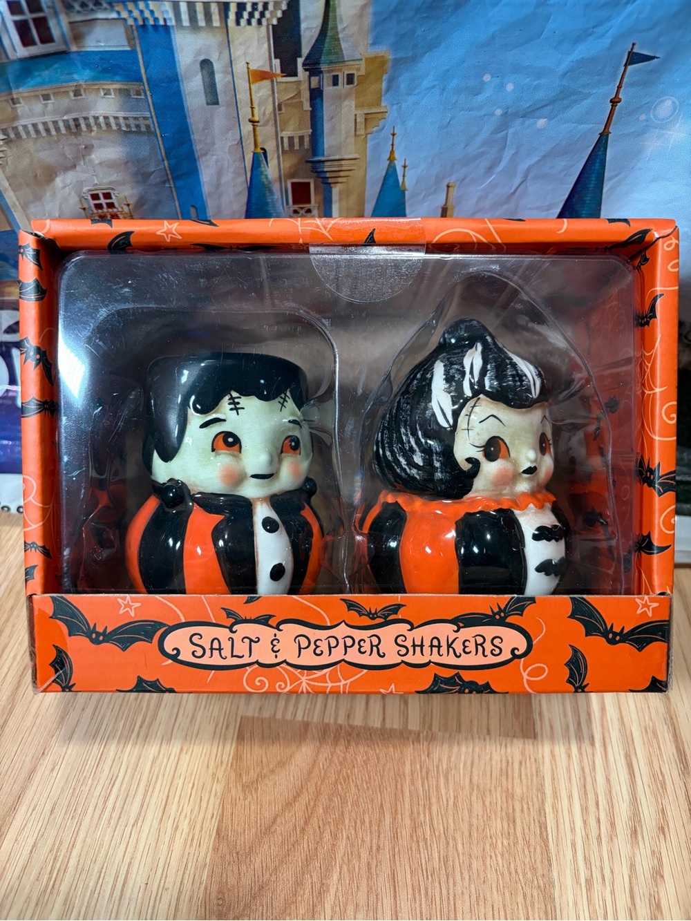 Johanna Parker Frankenstein and Bride Salt and Pepper Shakers Halloween New